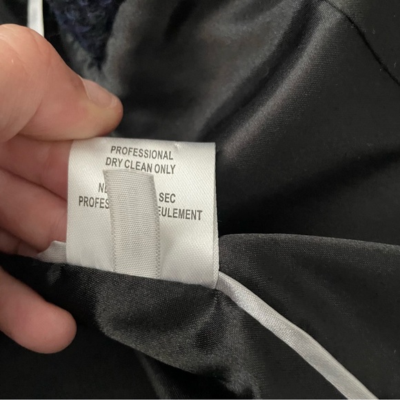 Calvin Klein Premium Wool Blend Bouclé Boyfriend Coat in Midnight Blue Size 6 - Picture 11 of 16